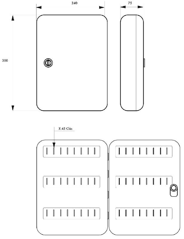 Boîte à clés Kibox 2 - 45 clés - acier embouti et fixation murale - Thirard_2