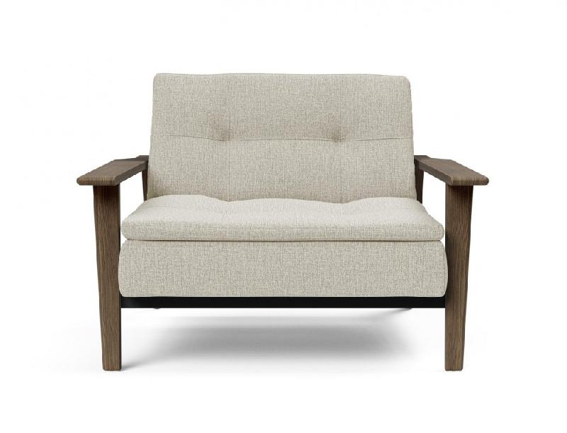 Innovation Living - Fauteuil design Dublexo Frej Mixed Dance Natural - Convertible lit 90x115 cm - Piétement chêne fumé_2