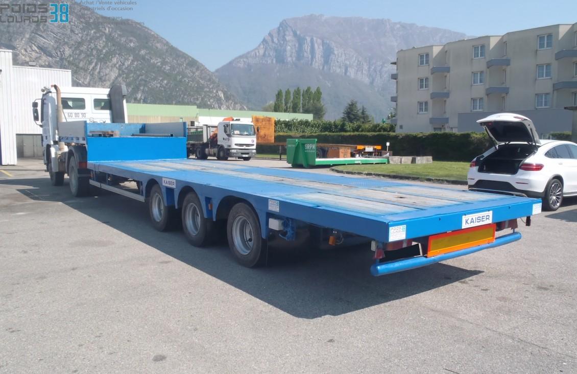 Remorque plateau extensible avec suspensions mécaniques Kaiser