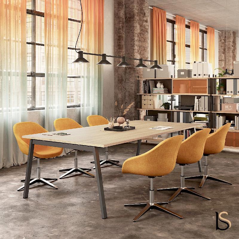 Table de réunion Born- Mobel Linea - 200, Anthracite, Chêne moyen_2