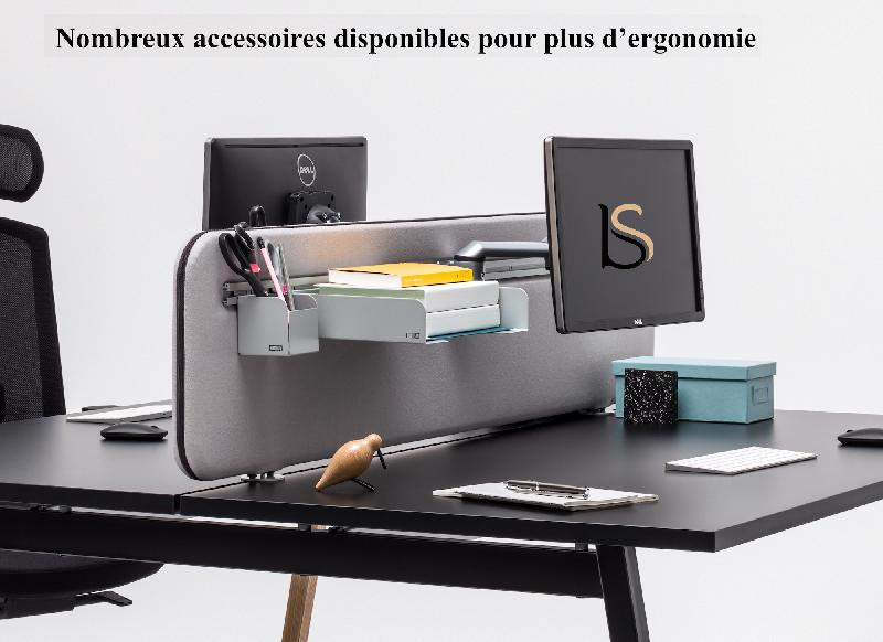 Bureau bench 2 personnes Ogi Wood - MDD. - Anthracite, Oui, 160 x 161 cm_0