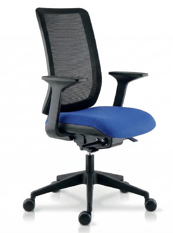 Siège bureautique Wi max dossier filet - Sokoa - Bleu, Non, Réglable 3D, Oui, Classique_0