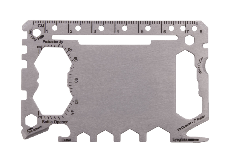 Outil multifonctions en acier inoxydable - Forme carte de crédit - 20 fonctions_2