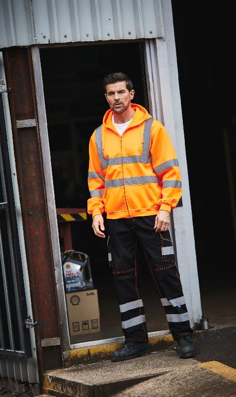 Sweat-shirt de travail zippé à capuche - Réf: YHVK07 - Yoko - Hi Vis Yellow et Orange - EN ISO20471 Classe 3_2