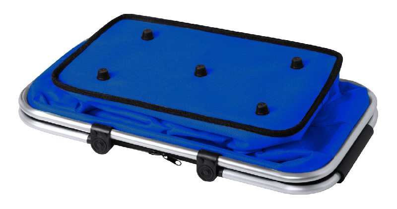 Glacière pique-nique - panier pliable en aluminium avec poignées rembourrées - polyester 600D - couleur bleue_2