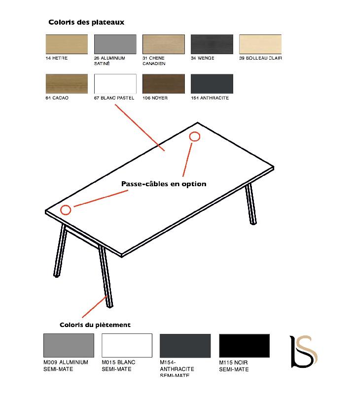 Bureau individuel Ogi M - MDD - Blanc, Oui, 200 x 80 cm_2