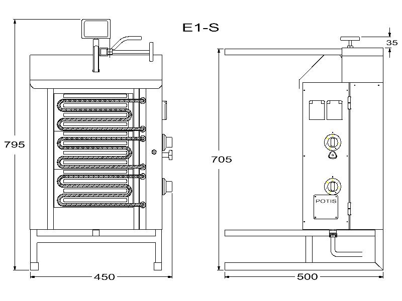 Machine à kebab électrique E1 POTIS_2