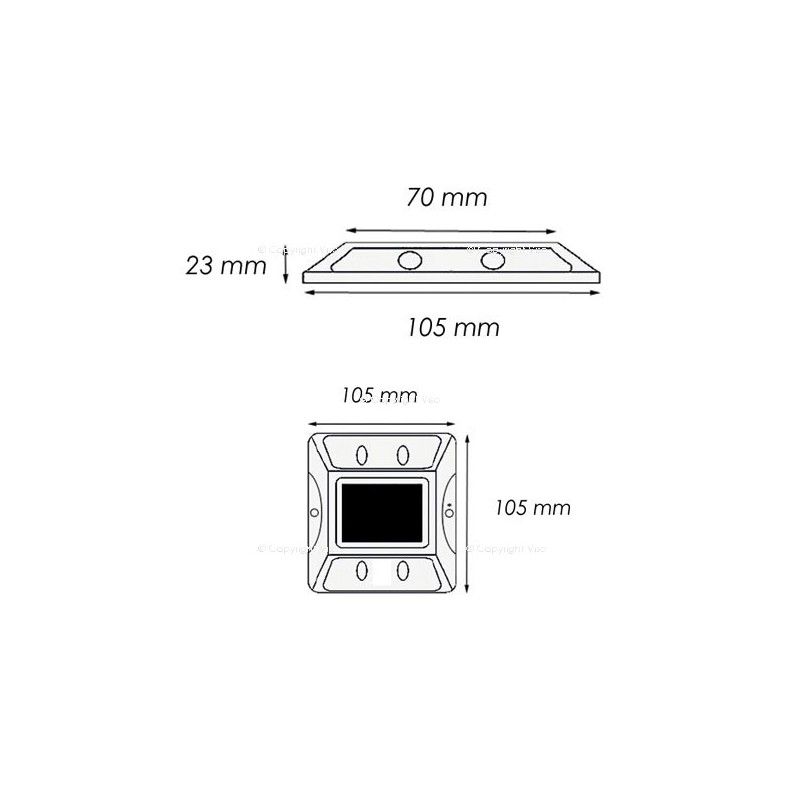 PSR102OR - Plot routier solaire à LED VISO - 4 LED visibles à 800m - Autonome et résistant IP68_2