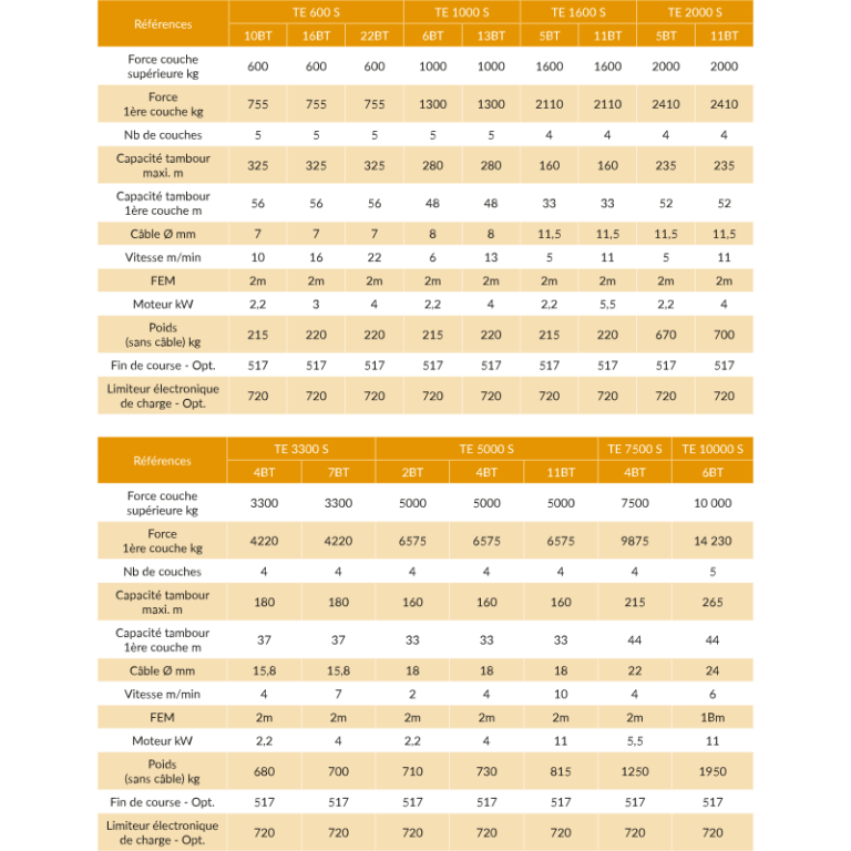 Treuil électrique TE - Applications de levage - REF : 62020 - Capacité 0,6t à 100t_2