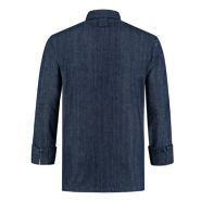 Veste de cuisine Angelo Sturdy Denim - col chemise - manches longues - homme - bleu - boutons-pression cachés_2