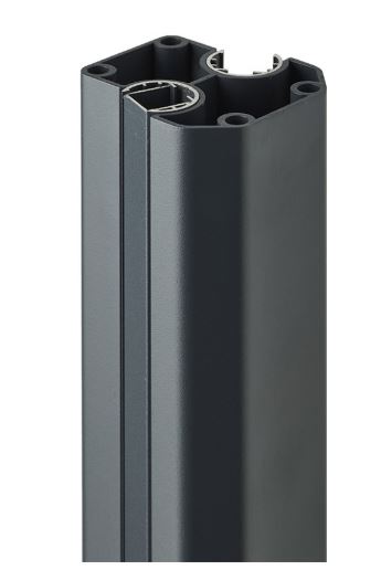 Poteau alu multi-angle pour clôture aluminium Flex - Aluminium RAL7016 - Hauteurs 0m95, 1m40 et 1m85_2