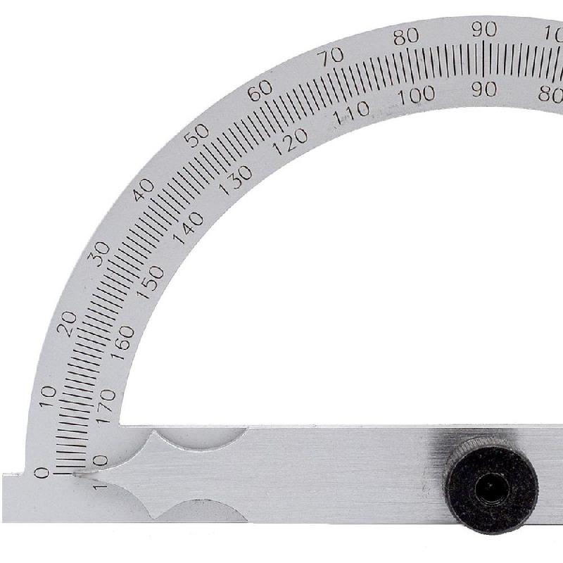 Rapporteur d'angle à serrage central - inox chromé mat - Ø150 x 200 mm - Réf. 03022_2