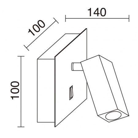 Applique murale avec lampe de lecture LED - Aluminium brossé - IP20 - 3W - 3000K_2