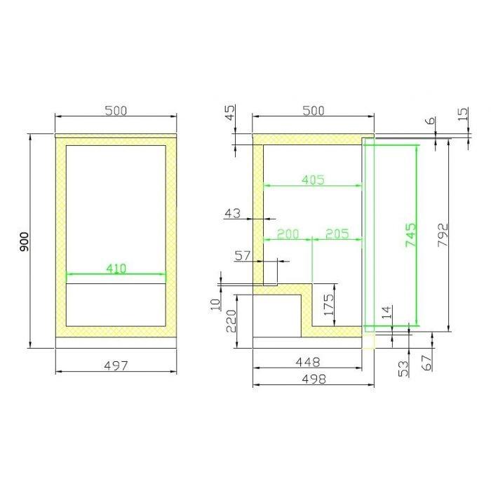 Arrière bar réfrigérée noir 1 porte l500 7455.1300 COMBISTEEL_2