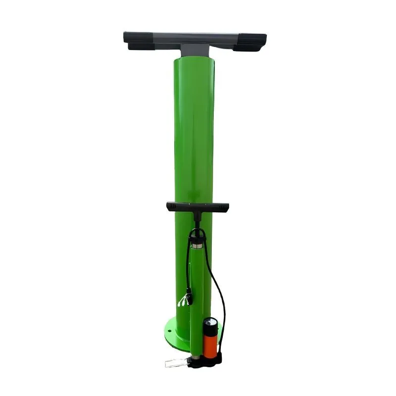 Station de réparation et gonflage pour vélos VELOREP - acier inox, vert, Hauteur 110 cm, Ø 15,2 cm_2