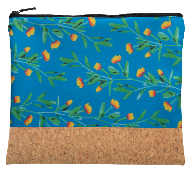 Trousse de toilette zippée en polyester et liège naturel - Impression personnalisée - Minimum 50 pièces_2