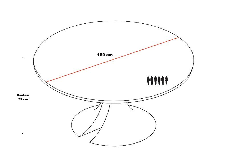 Table de réunion ronde Ola - Martex - 160, Anthracite, Noyer_2