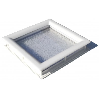 Hublot carré - MPM - en PVC blanc avec vitre plexi transparent ou granité - Dimensions extérieures 290 x 290 mm_2