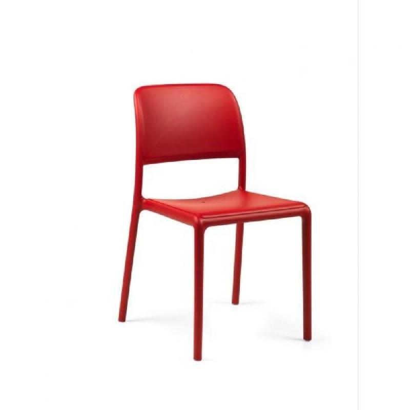 Lot de 4 chaises River empilables design - coloris rouge - structure en résine renforcée avec fibre de verre_2