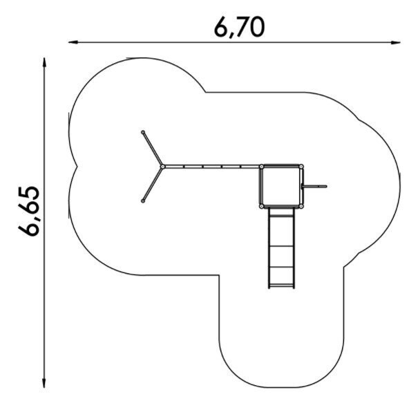Structure jeux multi tours en acier inoxydable et PEHD pour aire de jeux - Conforme EN1176 - Référence BT11337_2