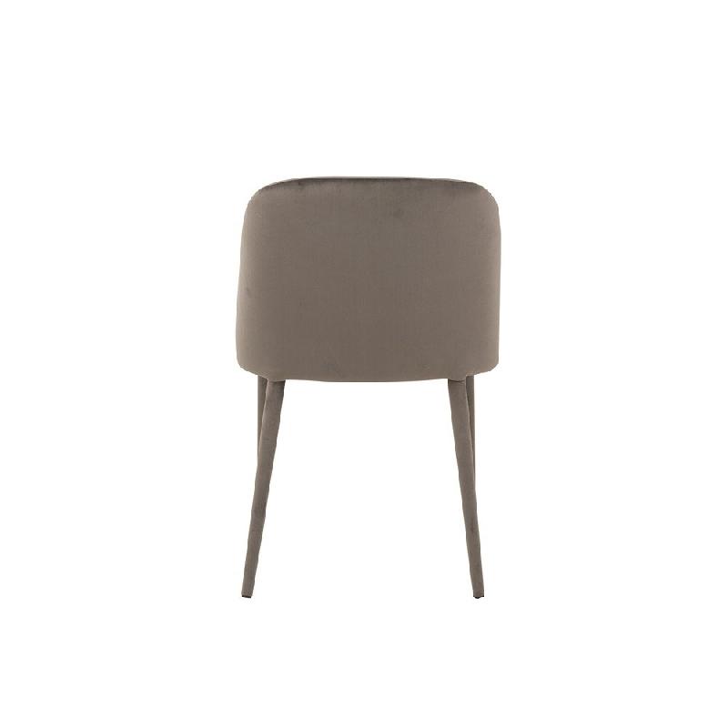 Chaise de réunion CHEZA gris - tissu aspect velours - structure métallique - dimensions L58 x H80 x P51 cm_2