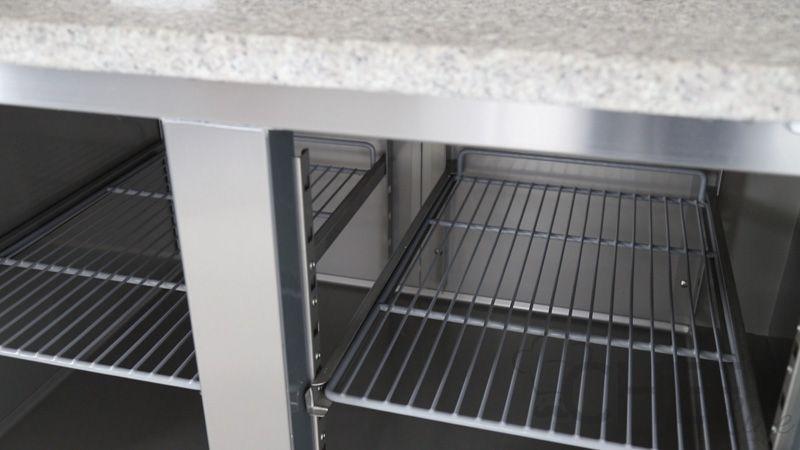 Chpz2p+chvi1538 - Meuble à pizza réfrigéré avec plan en granit et vitrine réfrigérée optionnelle_2
