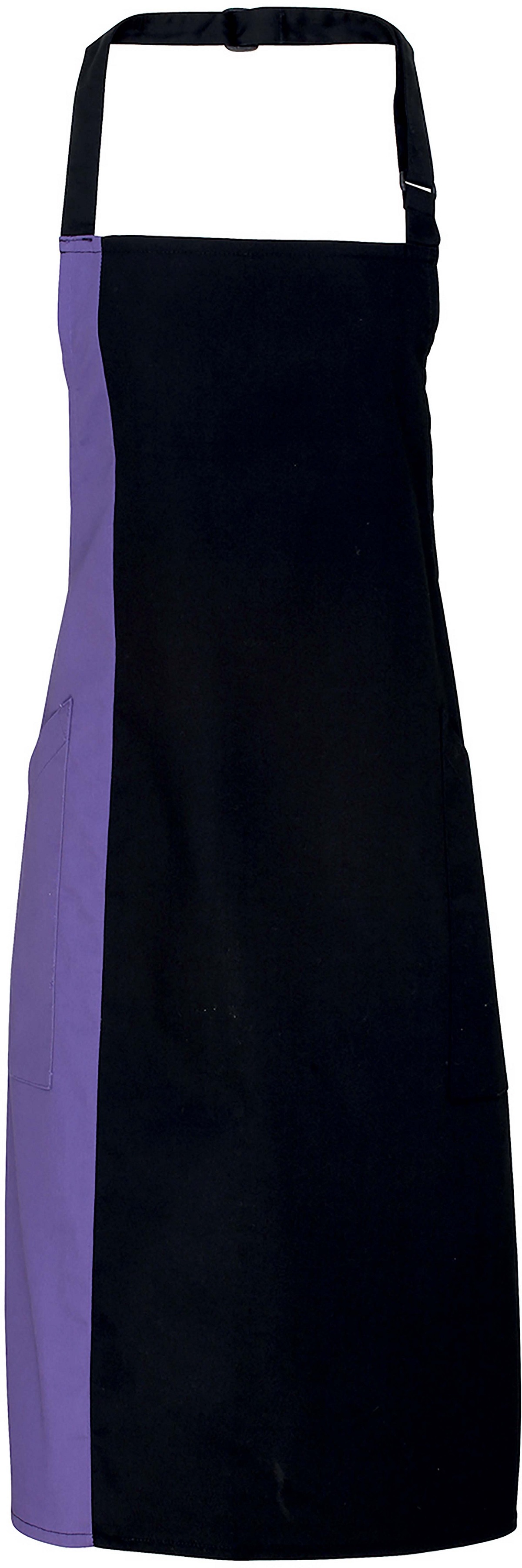 Tablier long à bavette bicolore - plusieurs coloris disponibles - modèle PR162 - polyester et coton twill_2