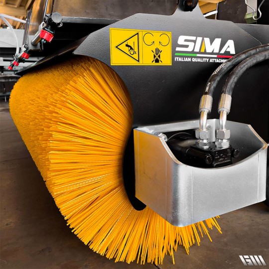 Balayeuse hydraulique Série SPZI - Usage intensif - Compatible mini-chargeuse, chargeuse, télescopique et tractopelle - Marque SIMA_2