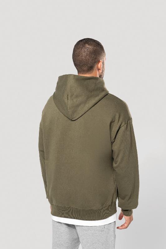 Sweatshirt à capuche molleton oversize unisexe - Réf : K4018 - Coupe streetwear avec poche zippée invisible - Kariban_2