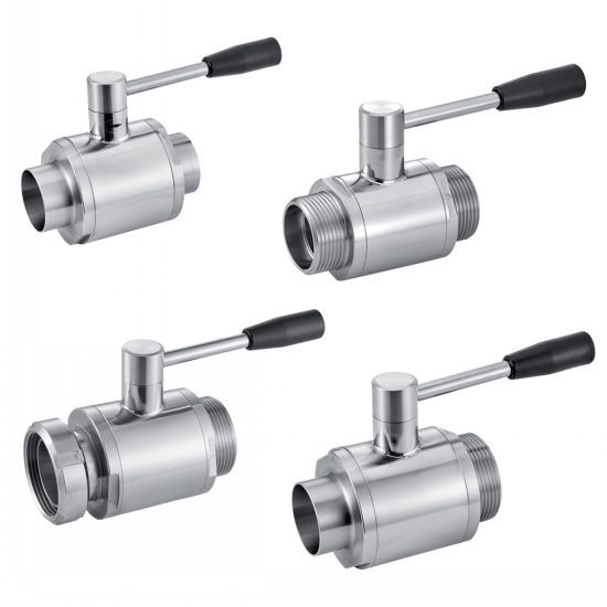 Vannes à boule agro-alimentaire en inox 304 et 316L - 2 ou 3 voies, SMS, DIN et MACON_2