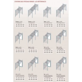 Abri bus Adour - structure en acier avec bardage en verre sécurit, banquette et vitrine horaire - 250 cm x 158 cm_2