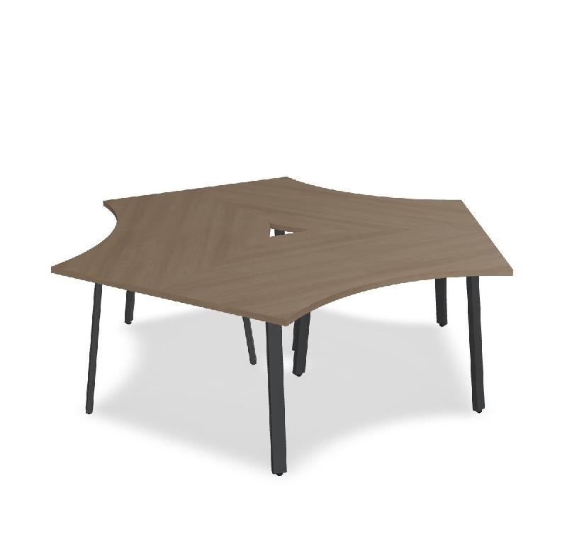 Bureau bench 3 personnes Ogi A - MDD. - Anthracite, Cacao_2