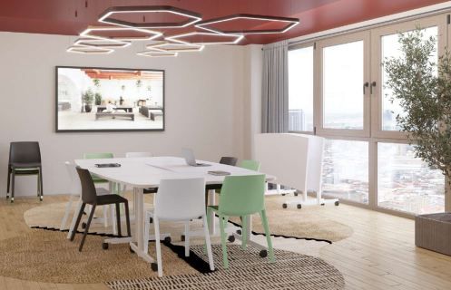 Bureau de réunion - Gamme EVOLVE - Table de 6 à 16 places - Plateau mélaminé haute qualité_2