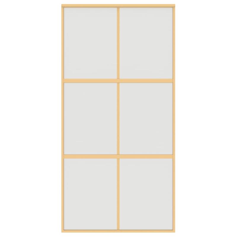 Vidaxl porte coulissante doré 102,5x205 cm verre esg dépoli aluminium 155159_2