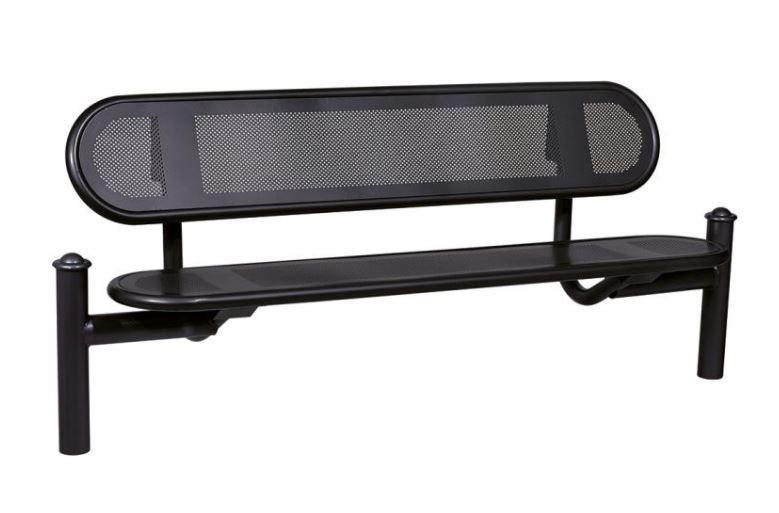 Banc Public Estoril - Longueur d'assise 1800 mm - Structure en tube acier Ø 76 mm - Fabrication française_2