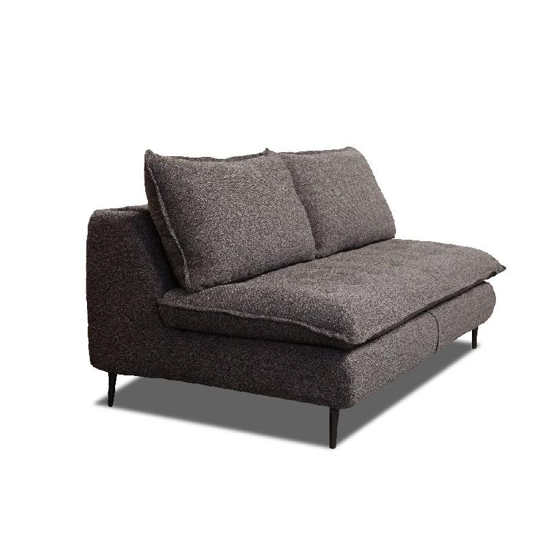 Canapé lit compact 3/4 places LISBONNE 160cm - Sommier à lattes - Matelas 13cm - Tissu tweed anthracite chiné_2