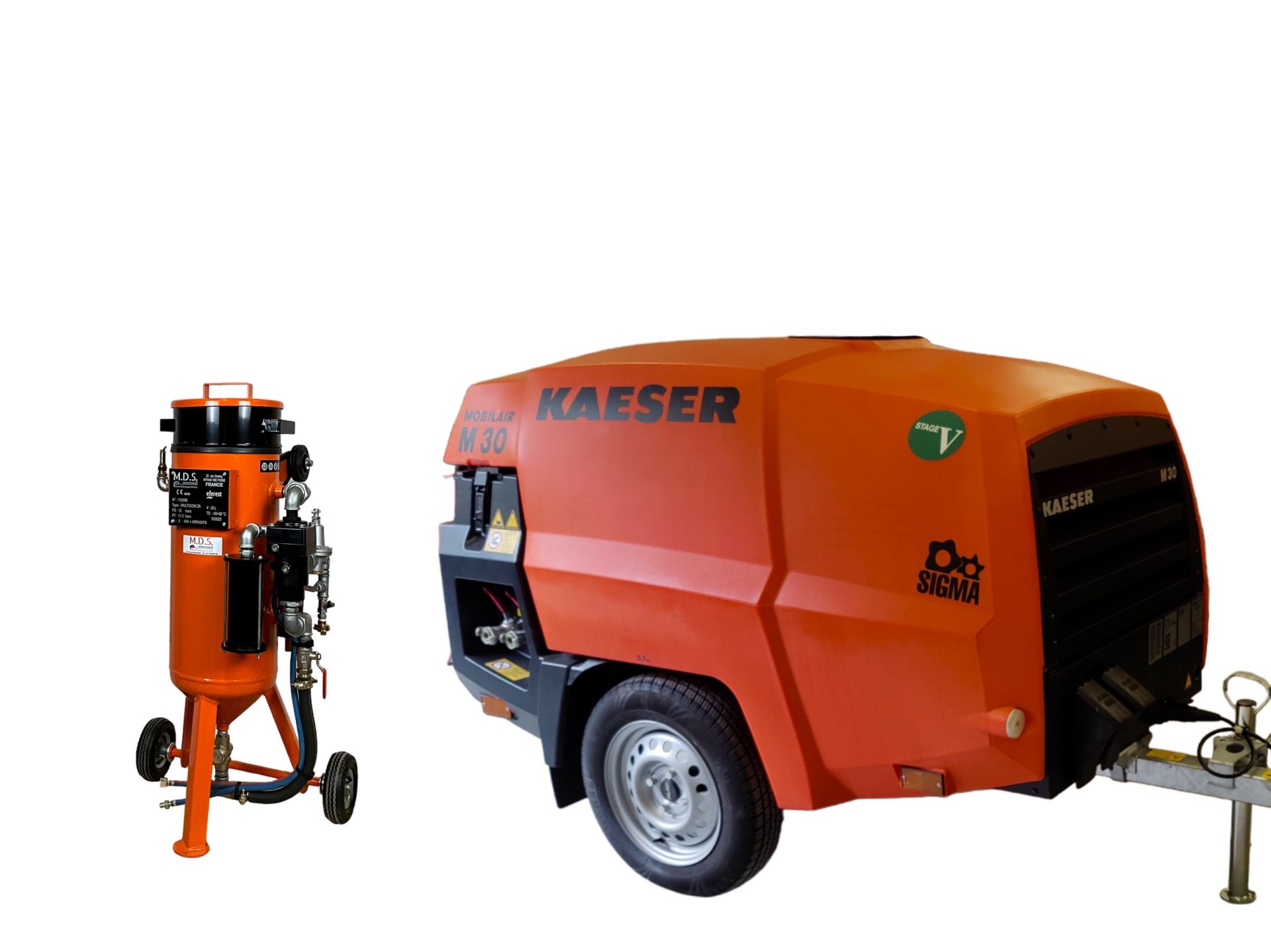 Compresseur mobile de chantier KAESER M30A1 - 2900L/min - Moteur Diesel Kubota - 7 bar - Réservoir 40L_2