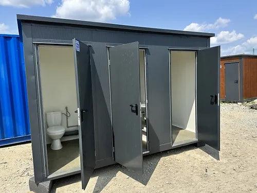 Conteneur sanitaire - 3 cabines indépendantes : toilettes, urinoir, chauffe-eau, douche_2