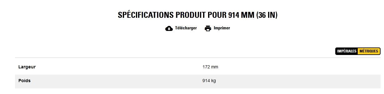 Godet d'excavation pour usage courant - caterpillar finance france - 914 mm (36 in) - poids 914 kg_2