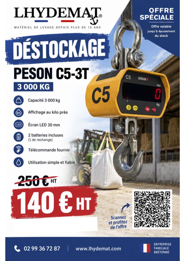 Crochet peseur numérique 3t  - Référence :  LHY911002_2
