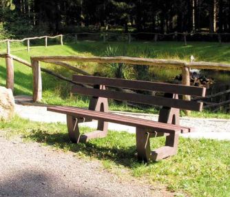 Banc public imputrescible en plastique recyclé hanit - SUTTON - Faible poids, respectueux de l'environnement_2