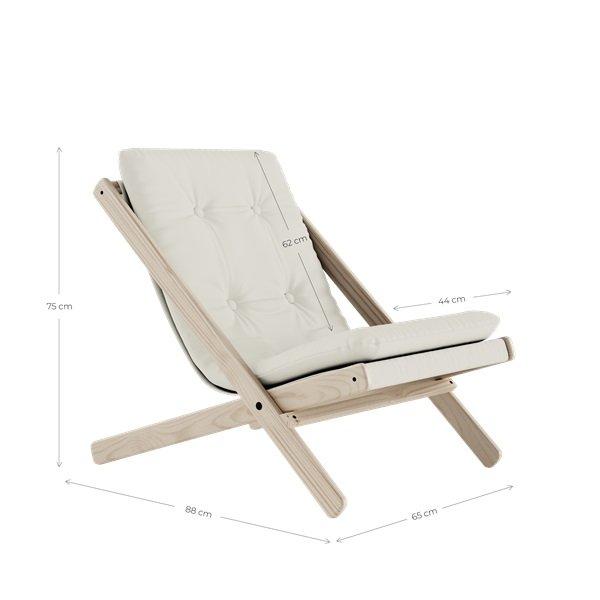 Fauteuil futon Boogie - hêtre massif naturel - coloris brun argile - design compact et pliable_2