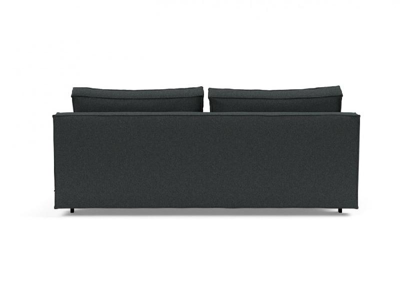 Canapé design convertible SLY - Innovation Living - Lit 140x200 cm - Pieds métal noir - Tissu bouclé Black Raven_2