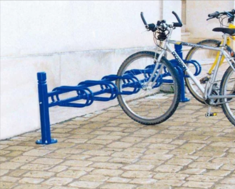 Support Vélos Province - Module 3 ou 6 places - Structure en acier avec pommeaux au choix - City, Agora, Boule, Inox brossé_2