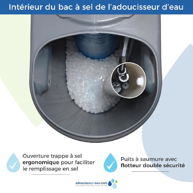 Adoucisseur d'eau 25l fleck 5800 sxt monobloc volumétrique anti calcaire fabrication française_2