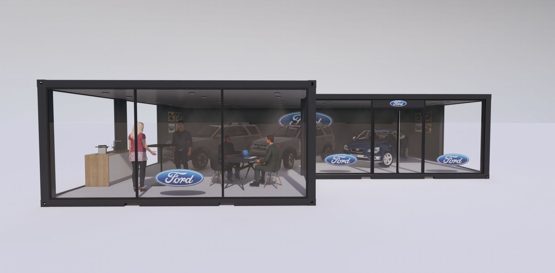 Container concession auto/moto - showroom modulable et sécurisé avec baies vitrées panoramiques_2