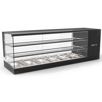 Vitrine réfrigérée LOGIC TRIPLE  - Avec étagères neutres - 6 bacs GN 1/3 | Sayl Barcelona - Avec 2 étagères_2