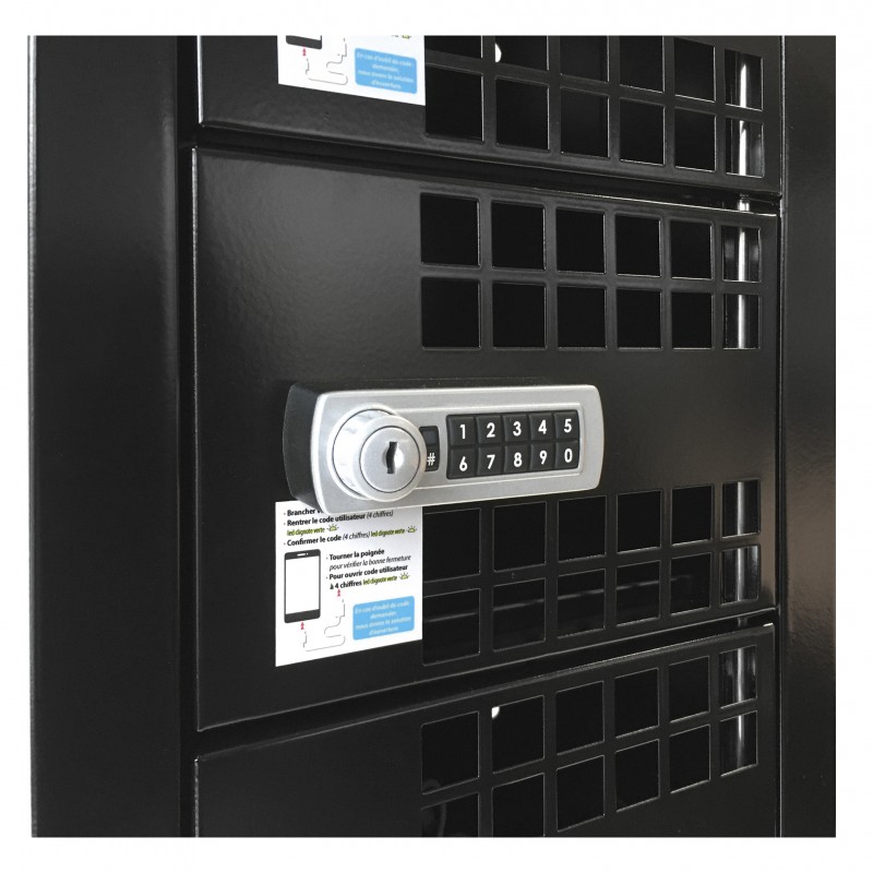 Armoire  en tôle électrozinguée pour la recharge jusqu'à 4 smartphones - e-kaze_2