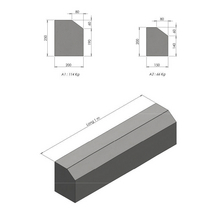 Bordure en béton classe U+B pour trottoirs et caniveaux