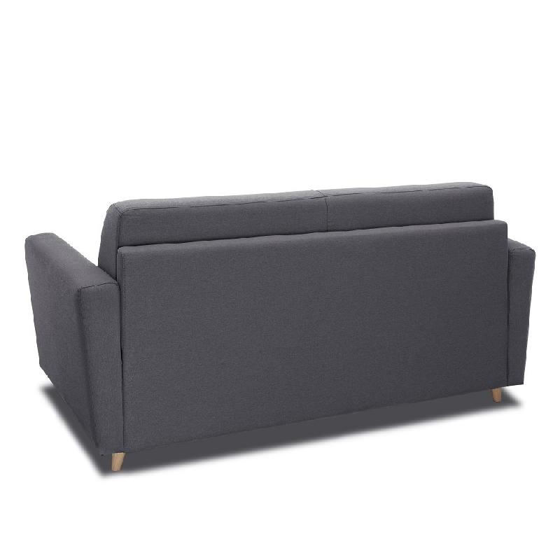 Canapé convertible MEZZANO - Matelas 16 cm - Sommier métal 140 cm - Tissu tweed gris graphite - Design scandinave_2